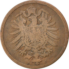 GERMANIA - IMPERO, Wilhelm I, 2 Pfennig, 1874, Frankfurt, MB, Rame, KM:2