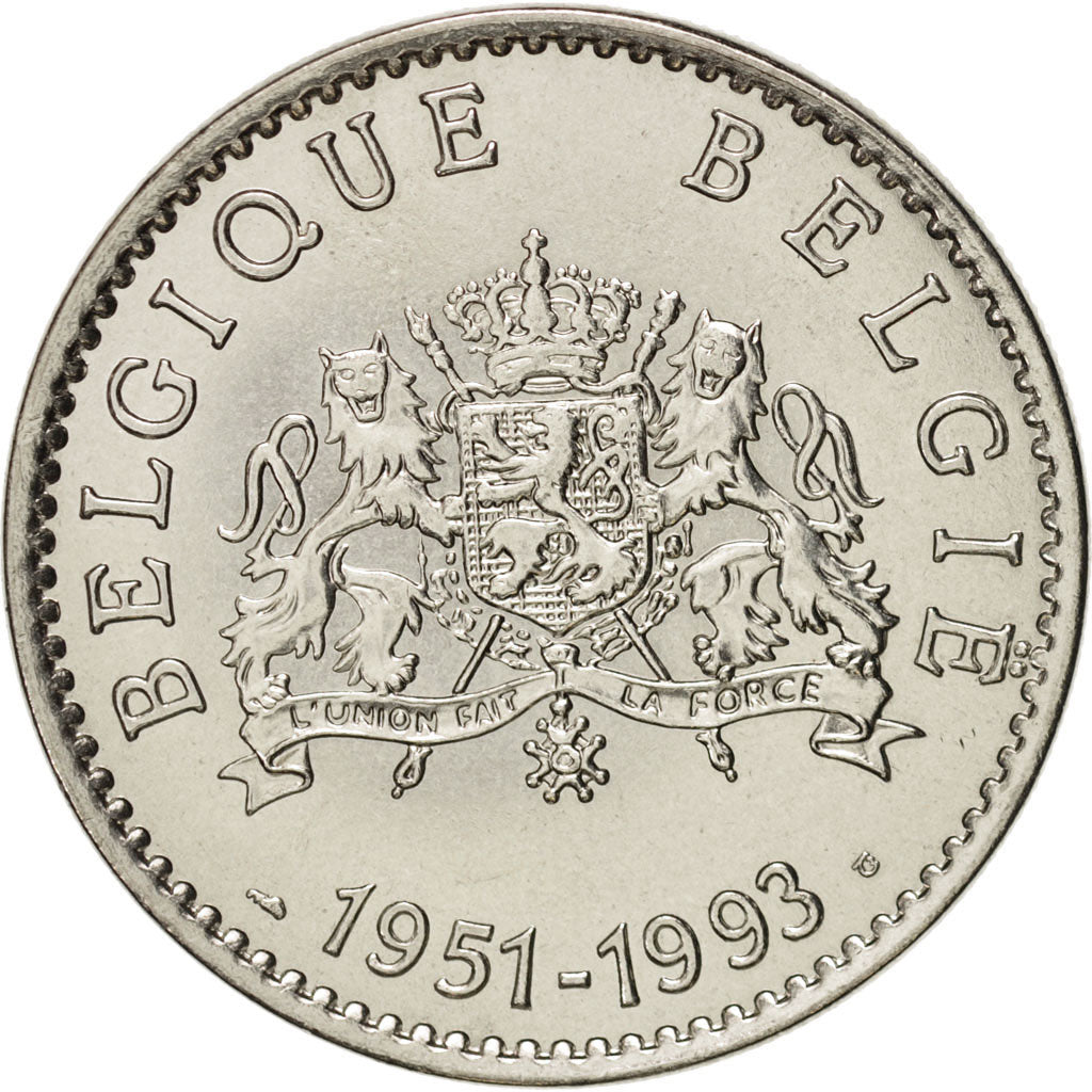 Belgium, Medal, Belgique, Baudouin I, History, 1993, MS(63), Copper-nickel