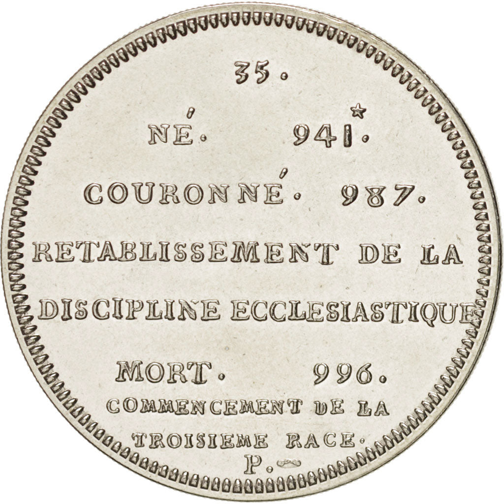 Francia, Medal, Les Rois de France, Hugues Capet, Hugues Capet, History, SPL