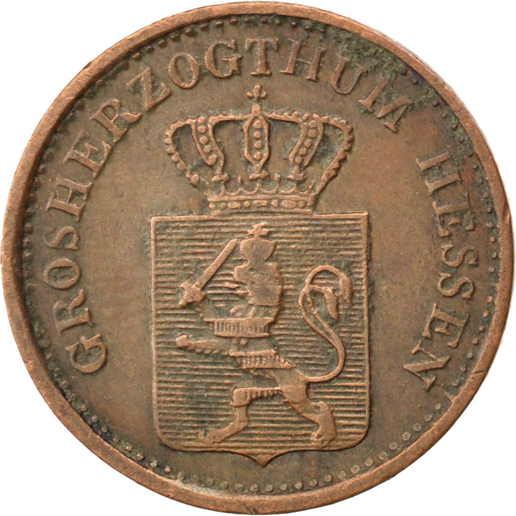 Coin, German States, HESSE-DARMSTADT, Ludwig III, Pfennig, 1872, EF(40-45)