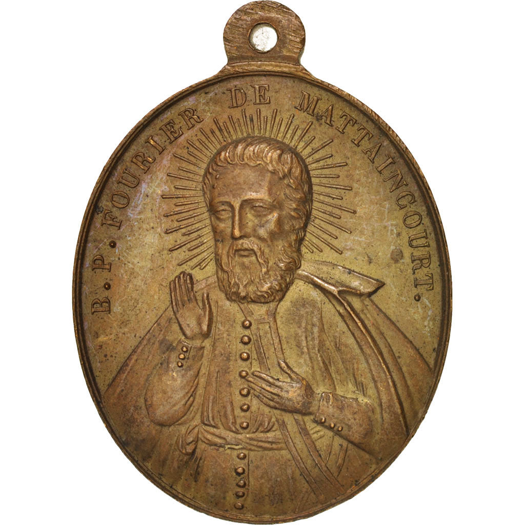 Francia, Medal, Religious medal, Fourier de Mattaincourt, Religions & beliefs