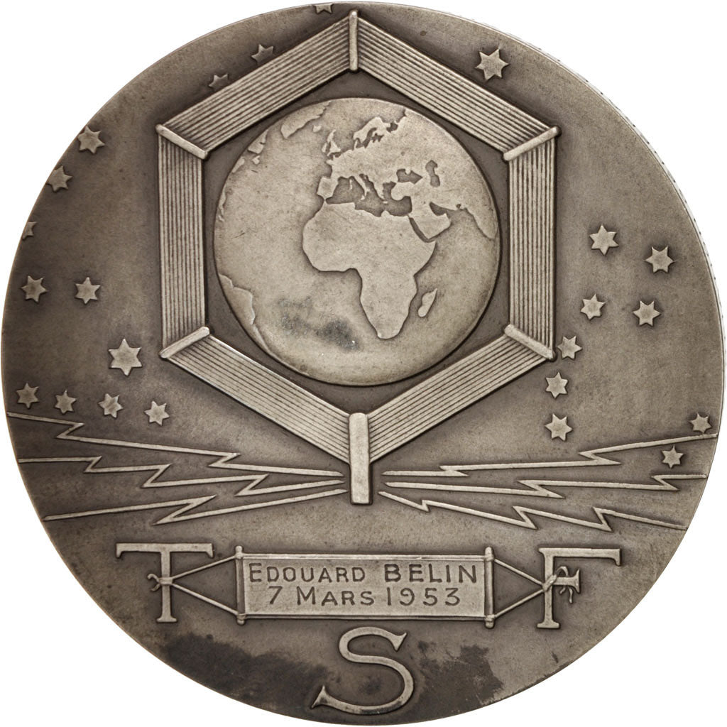 France, T.S.F., Edouard Belin, Arts & Culture, Medal, 1953, AU(55-58), Damman