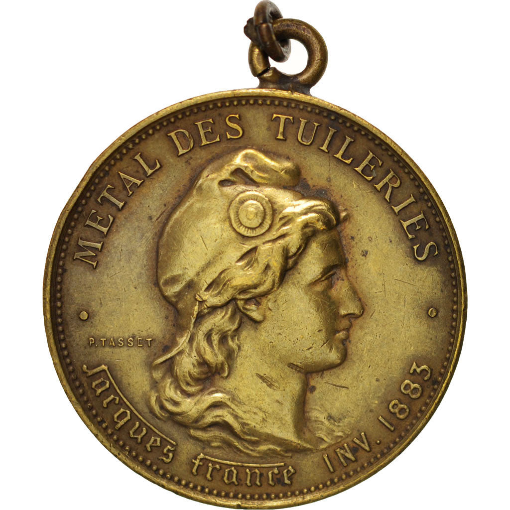 France, Métal du Palais des Tuileries, History, Medal, 1883, AU(50-53), Tasset