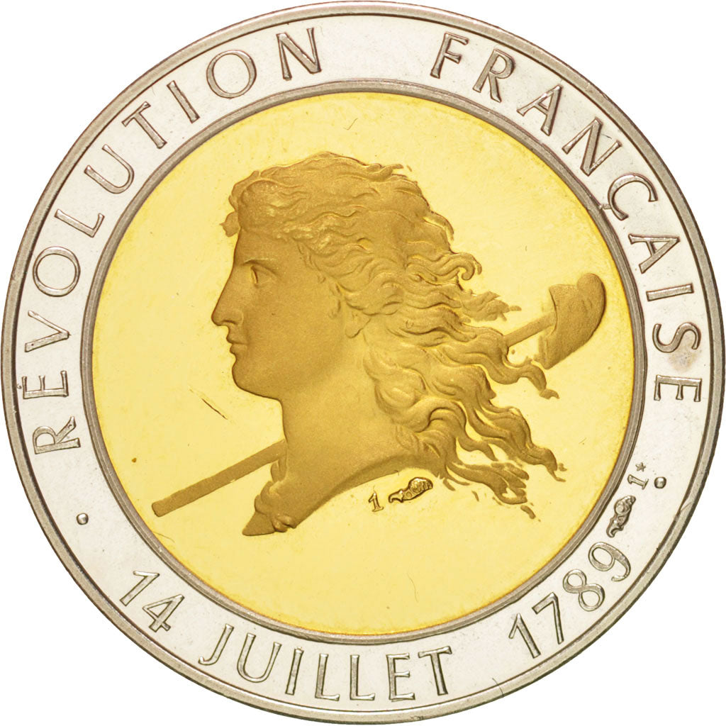 Francia, Medal, French Revolution Bicentenary, History, 1989, EBC, Plata y oro