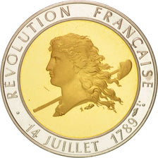 Francia, Medal, French Revolution Bicentenary, History, 1989, EBC, Plata y oro