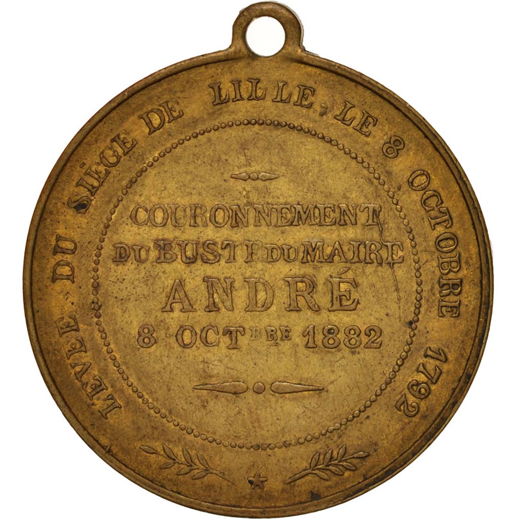 Francia, Medal, Couronnement du buste du Maire André le 8 octobre 1882