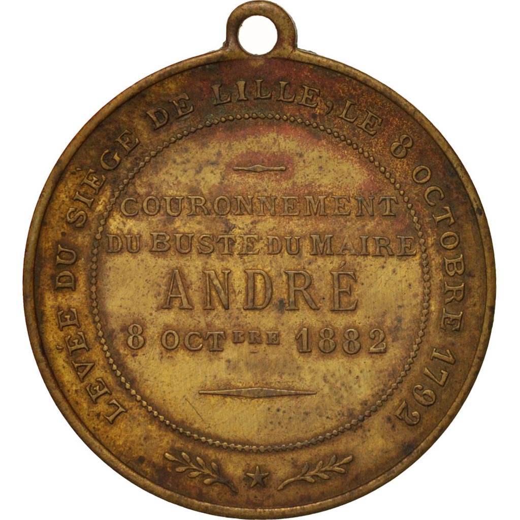 Francia, Medal, Couronnement du buste du Maire André le 8 octobre 1882