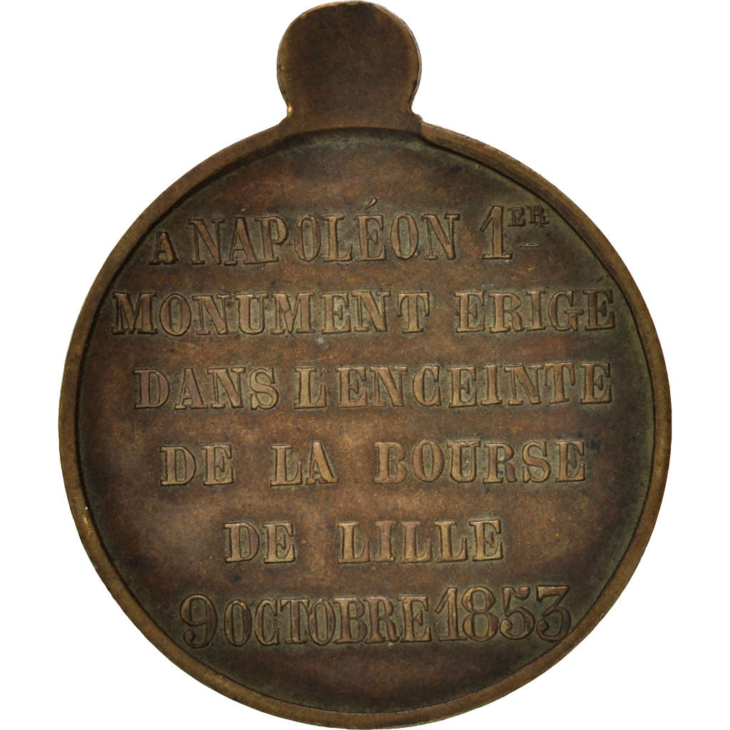 France, Napoléon III, Visite à Lille, History, Medal, 1853, AU(55-58), Copper