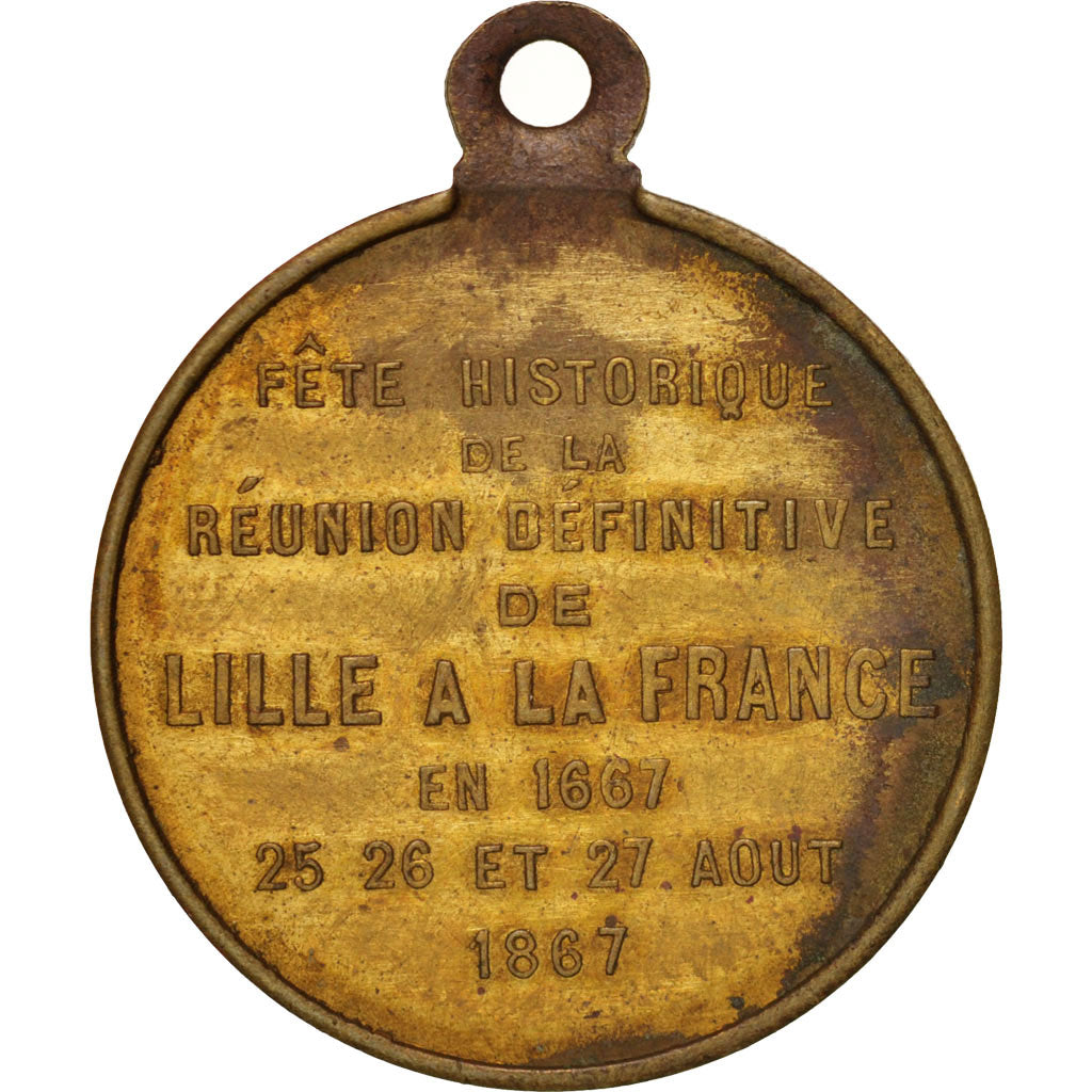 Francia, Medal, Napoléon III, Réunion de Lille à la France, History, 1867