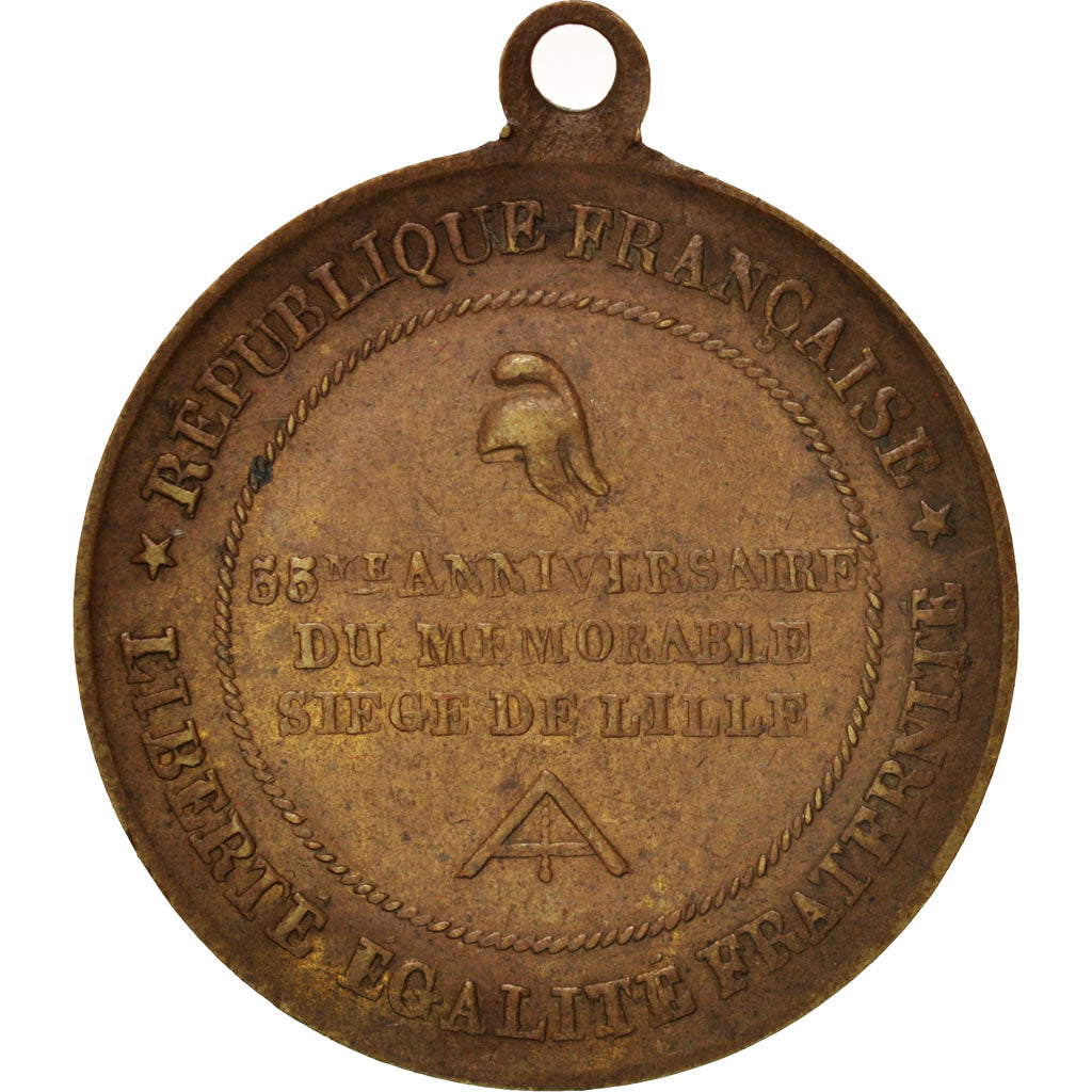 Francia, Medal, 55eme anniversaire du siège de Lille, 1848, History, 1848