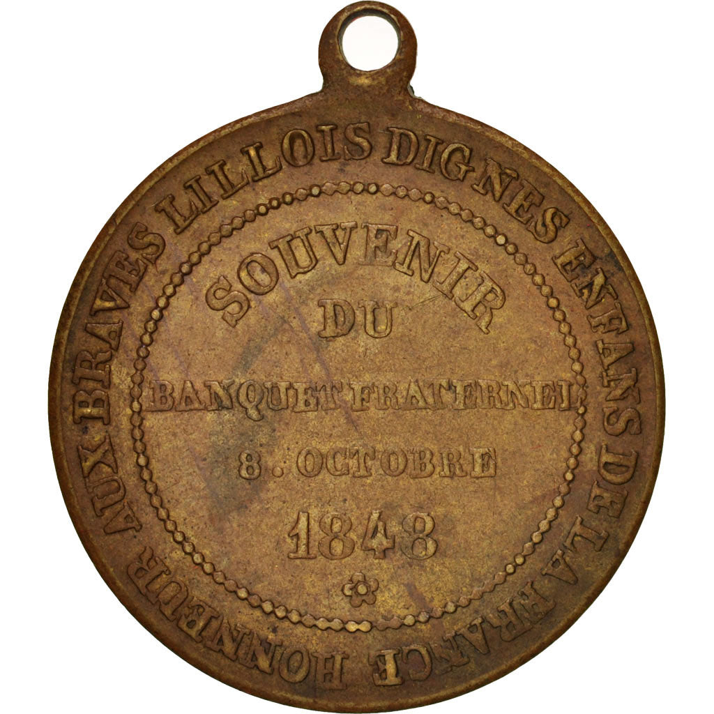 Francia, Medal, 55eme anniversaire du siège de Lille, 1848, History, 1848