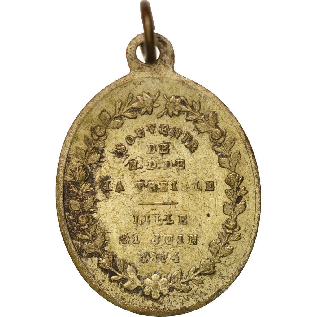 Francia, Medal, Notre-Dame de la Treille, Lille, Religions & beliefs, 1874
