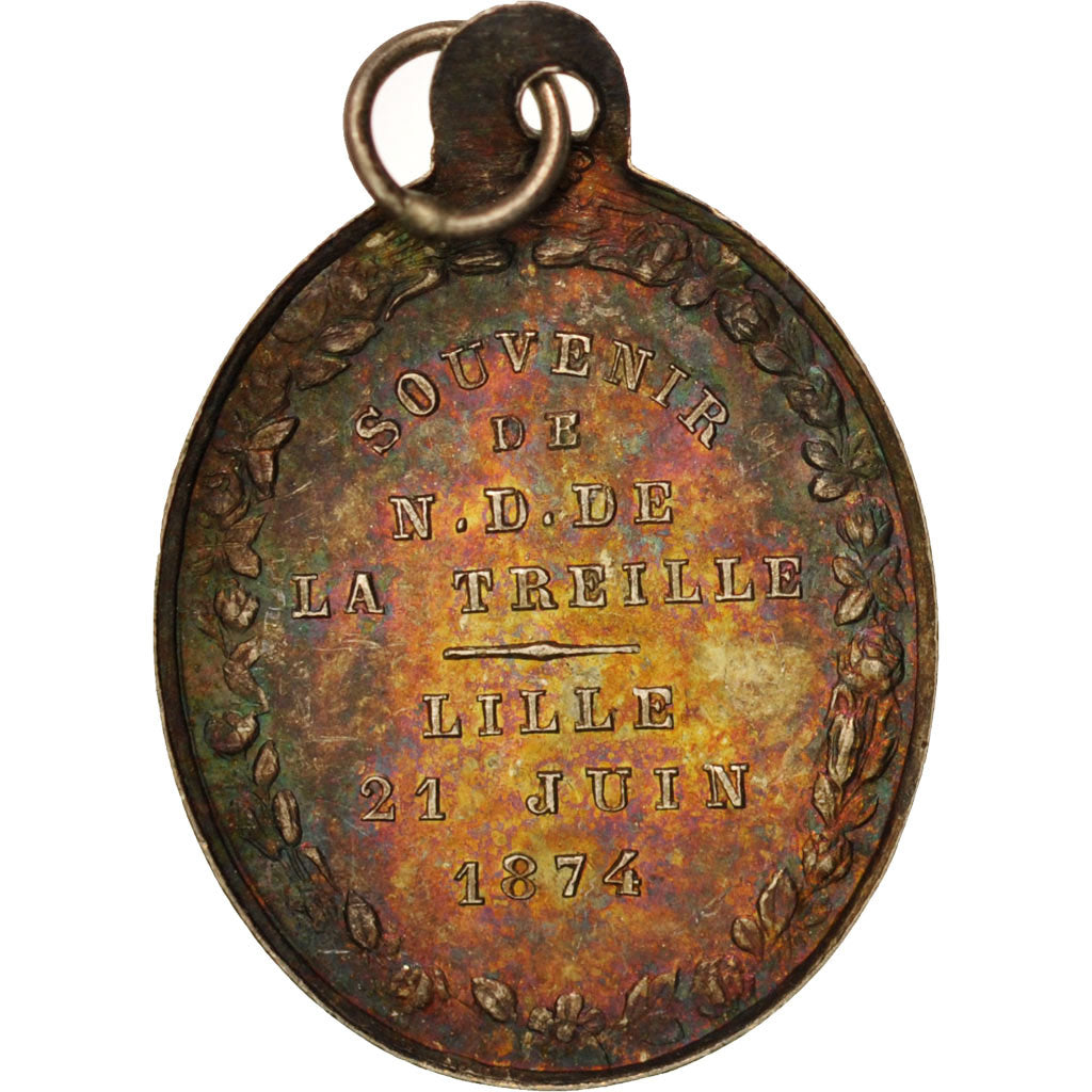 France, Medal, Notre-Dame de la Treille, Lille, Religions & beliefs, 1874