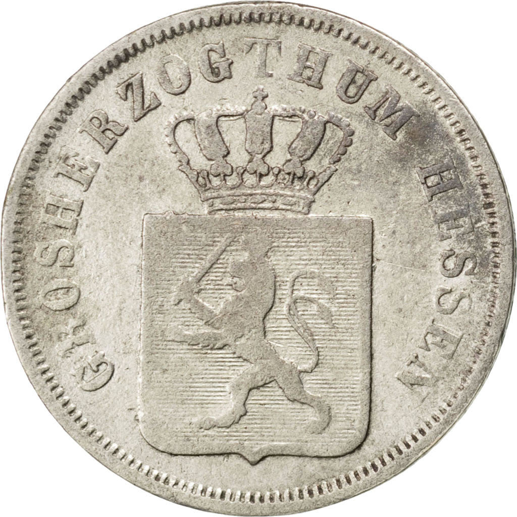 GERMAN STATES, 6 Kreuzer, 1843, KM #318, VF(20-25), Silver, 2.42