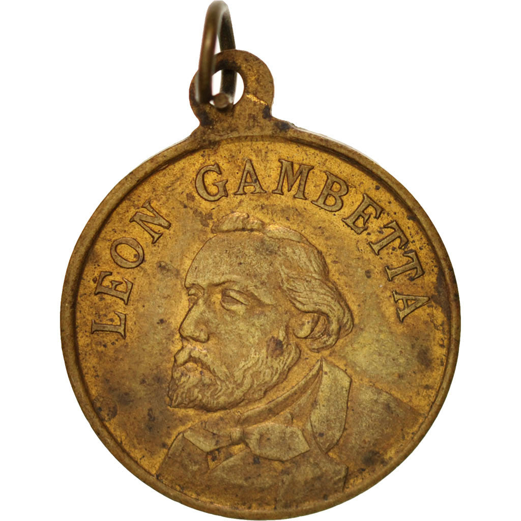 Francia, Medal, Léon Gambetta, History, 1882, BB+, Ottone