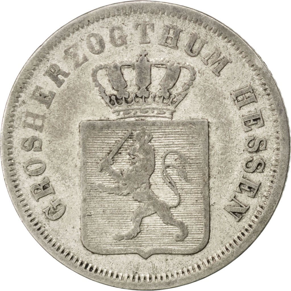 GERMAN STATES, 6 Kreuzer, 1848, KM #326, VF(20-25), Silver, 2.57
