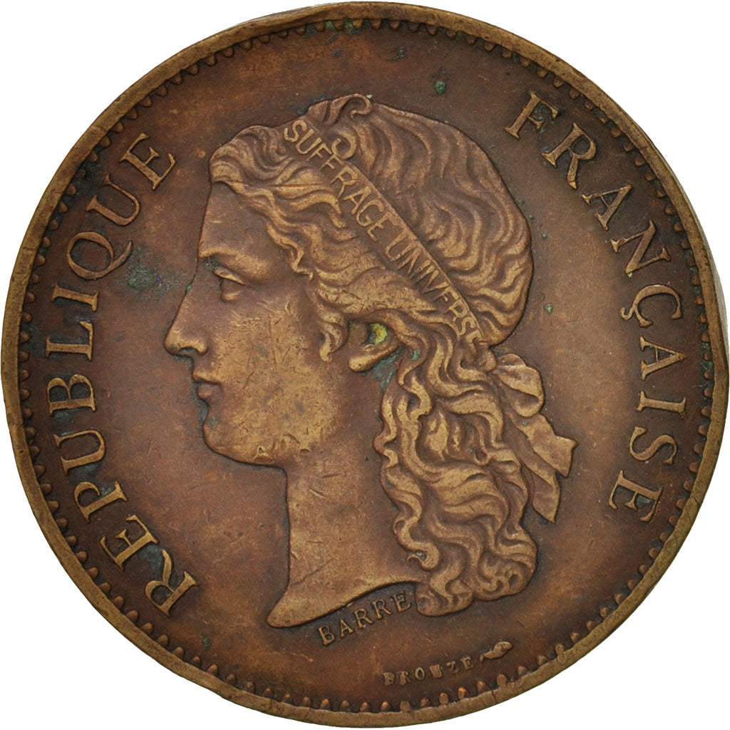 Francia, Medal, 1789 Centenary, Worldwide exhibition, History, 1889, Barre, BB+