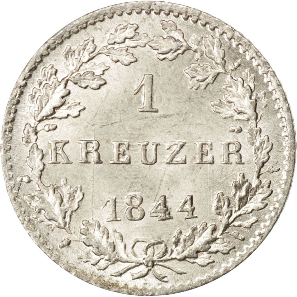 Coin, German States, HESSE-DARMSTADT, Ludwig II, Kreuzer, 1844, MS(63), Silver