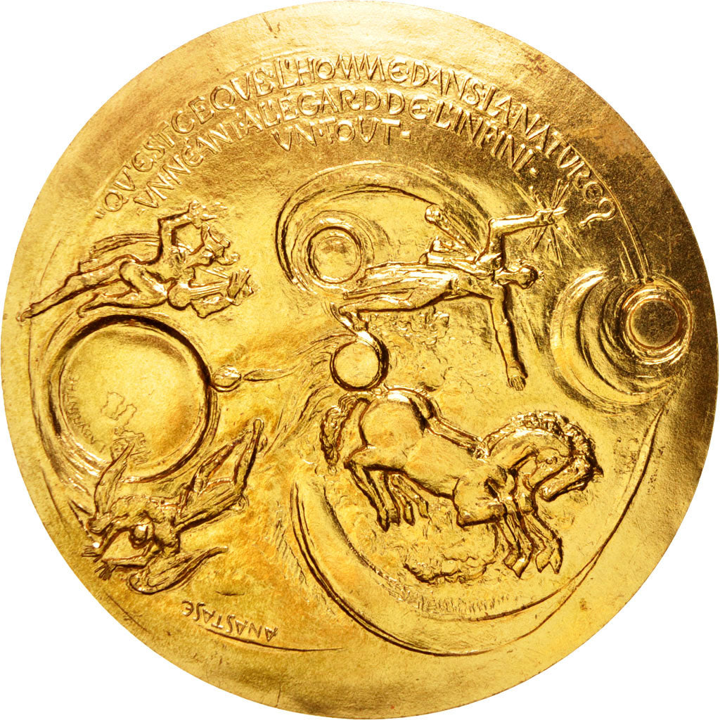 France, Medal, Voeux par Blaise Pascal, Arts & Culture, 1974, Anastase