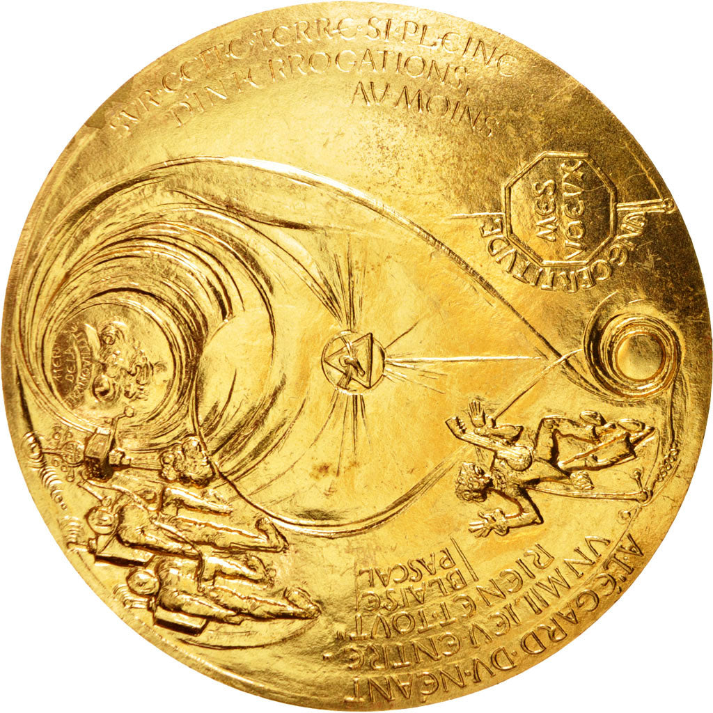 France, Medal, Voeux par Blaise Pascal, Arts & Culture, 1974, Anastase