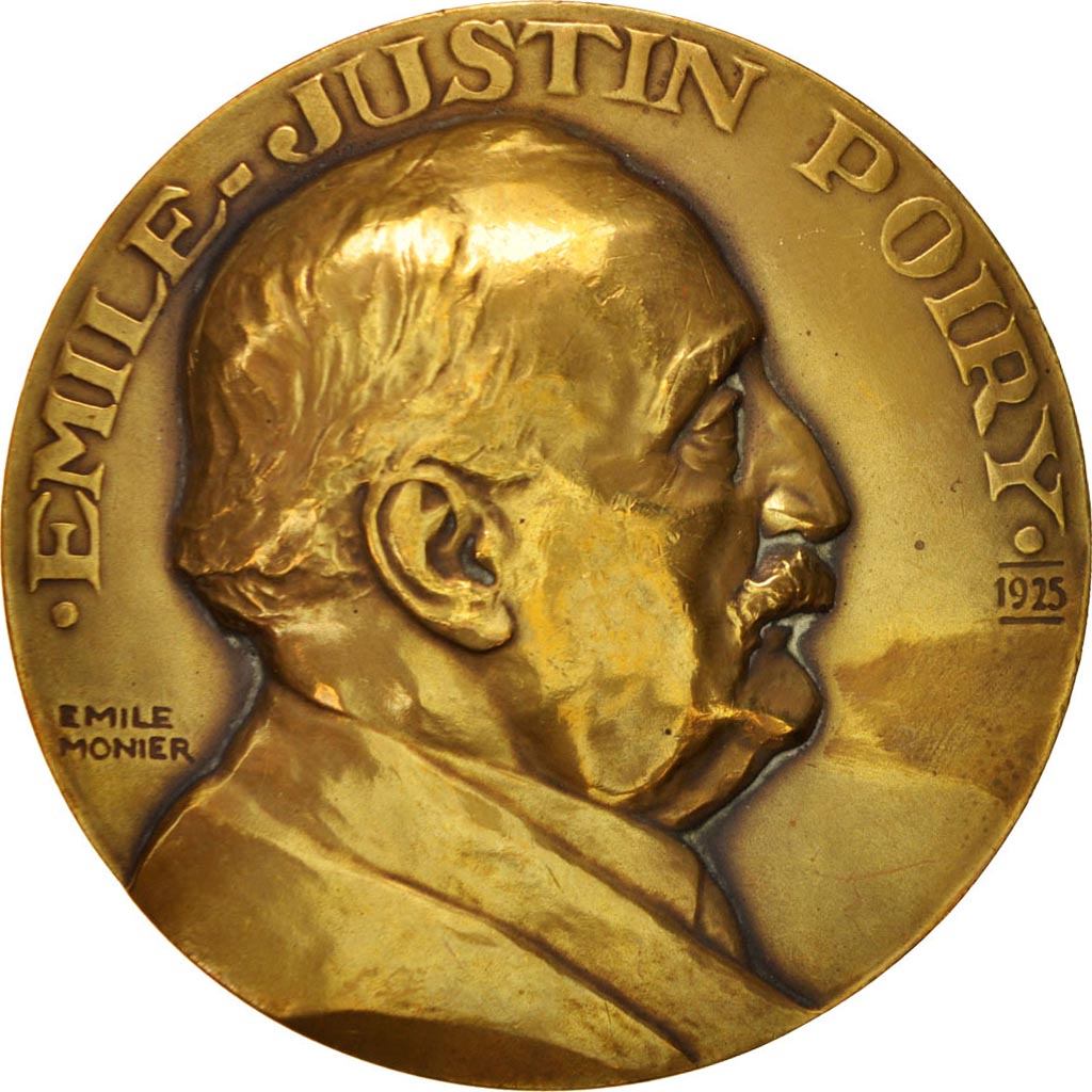 France, Medal, Emile-Justin Poiry, History, 1925, Monier, AU(50-53), Bronze