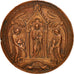 Francia, Medal, Baptism medal, Religions & beliefs, Oudiné, BB+, Rame