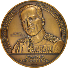 France, Alexander Ist, King of Yougoslavia, History, Medal, 1934, AU(55-58)