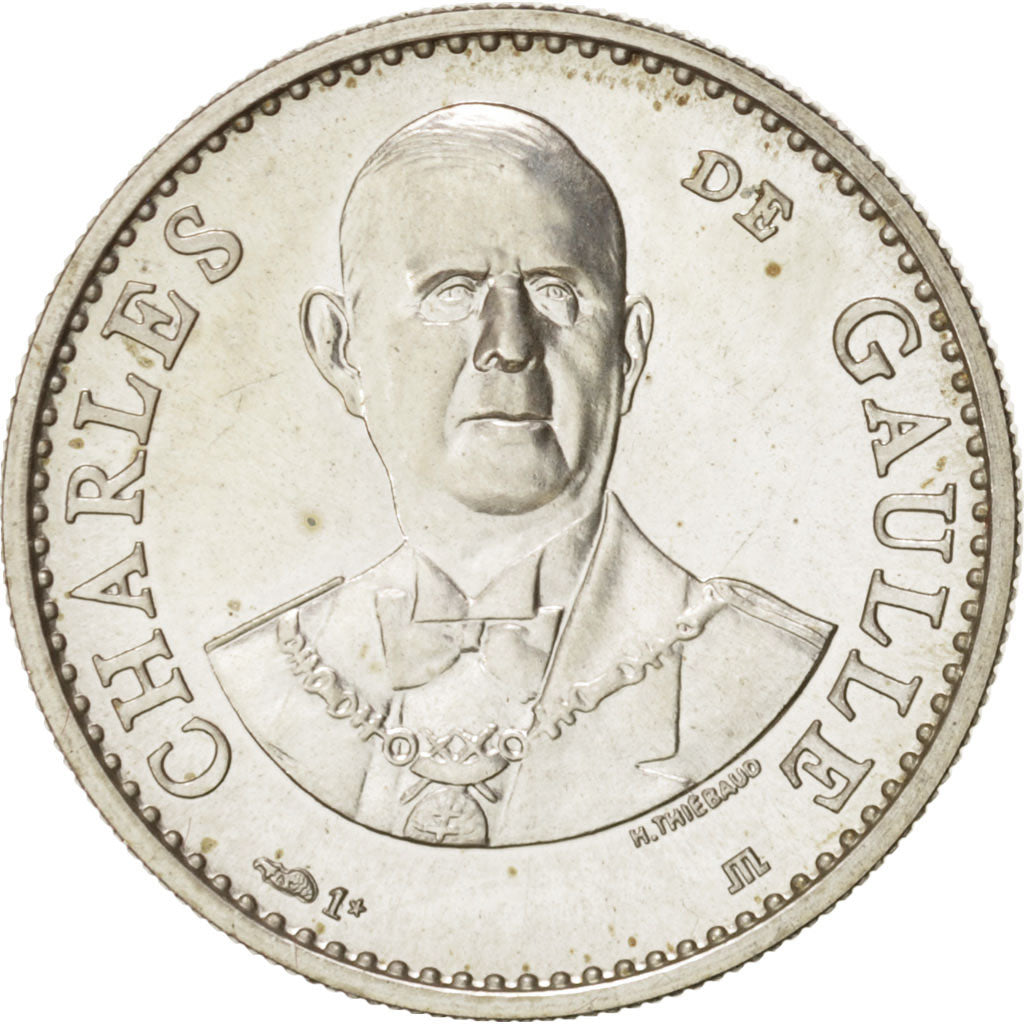 Francia, Medal, French Republic 25th anniversary, History, 1983, Thiébaud, SPL