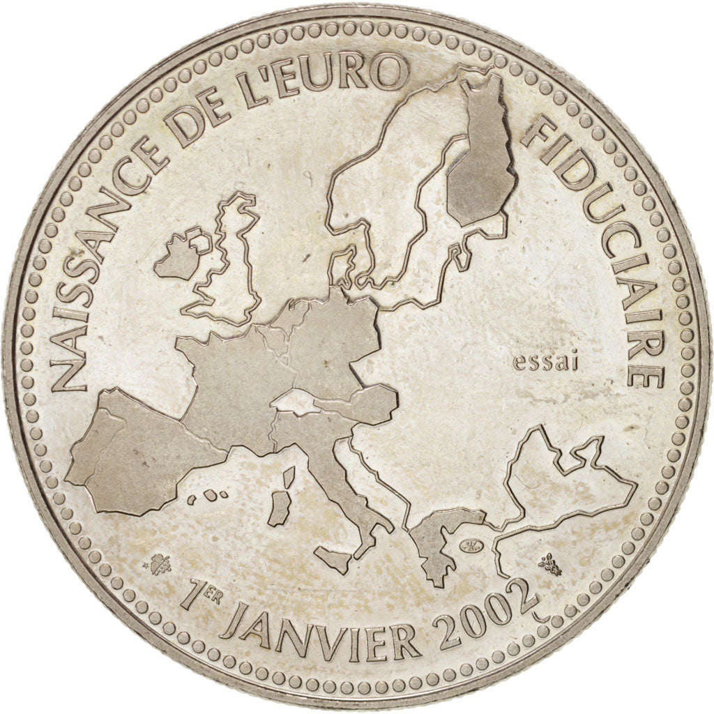 Francia, Medal, Naissance de l'euro fiduciaire, 1er Janvier 2002, History, 2002