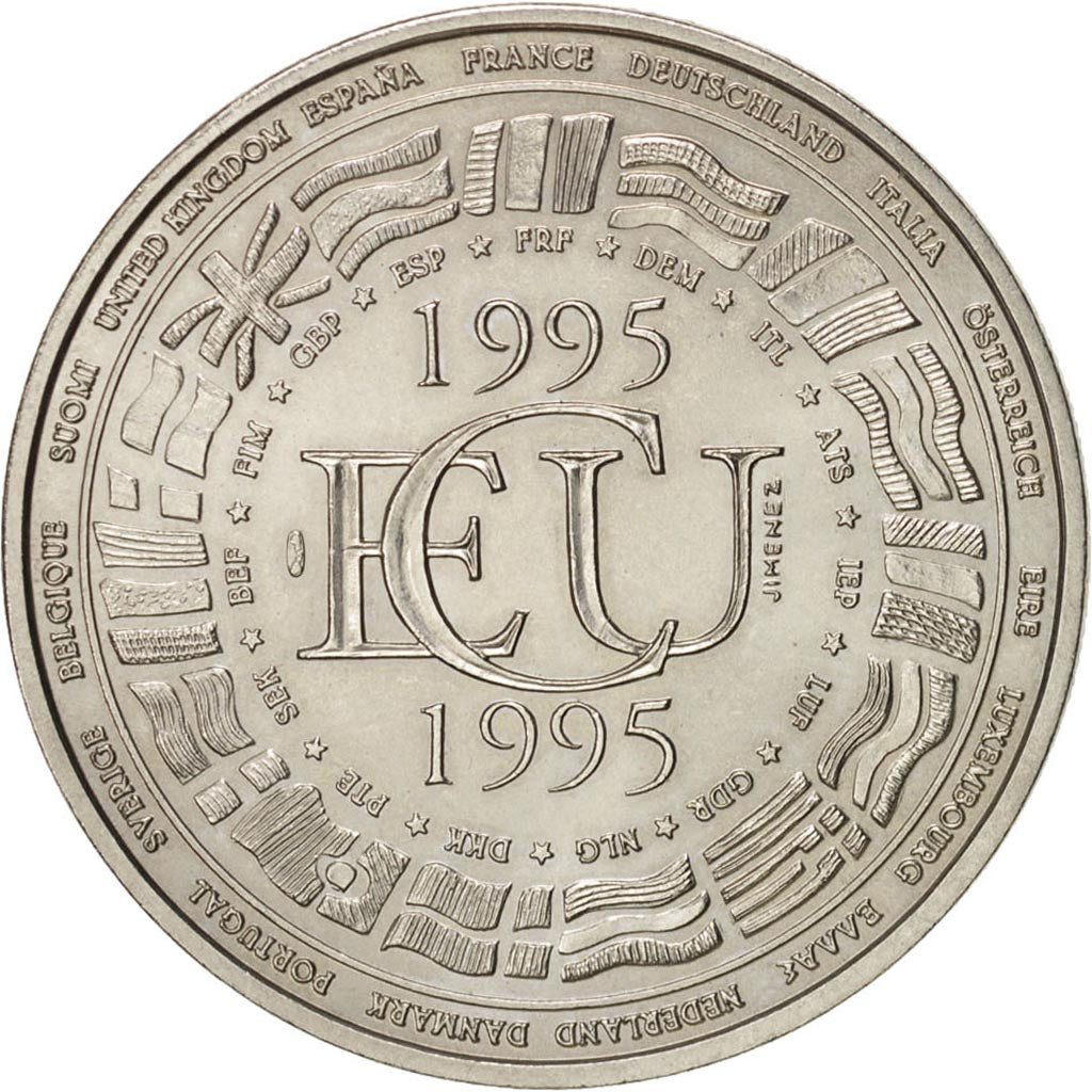 Francia, Medal, European coinage test, 1 ecu, History, 1995, SPL-, Nichel