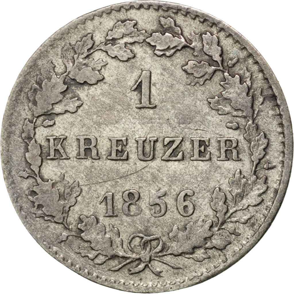 GERMAN STATES, Kreuzer, 1856, KM #324, EF(40-45), Silver, 0.66