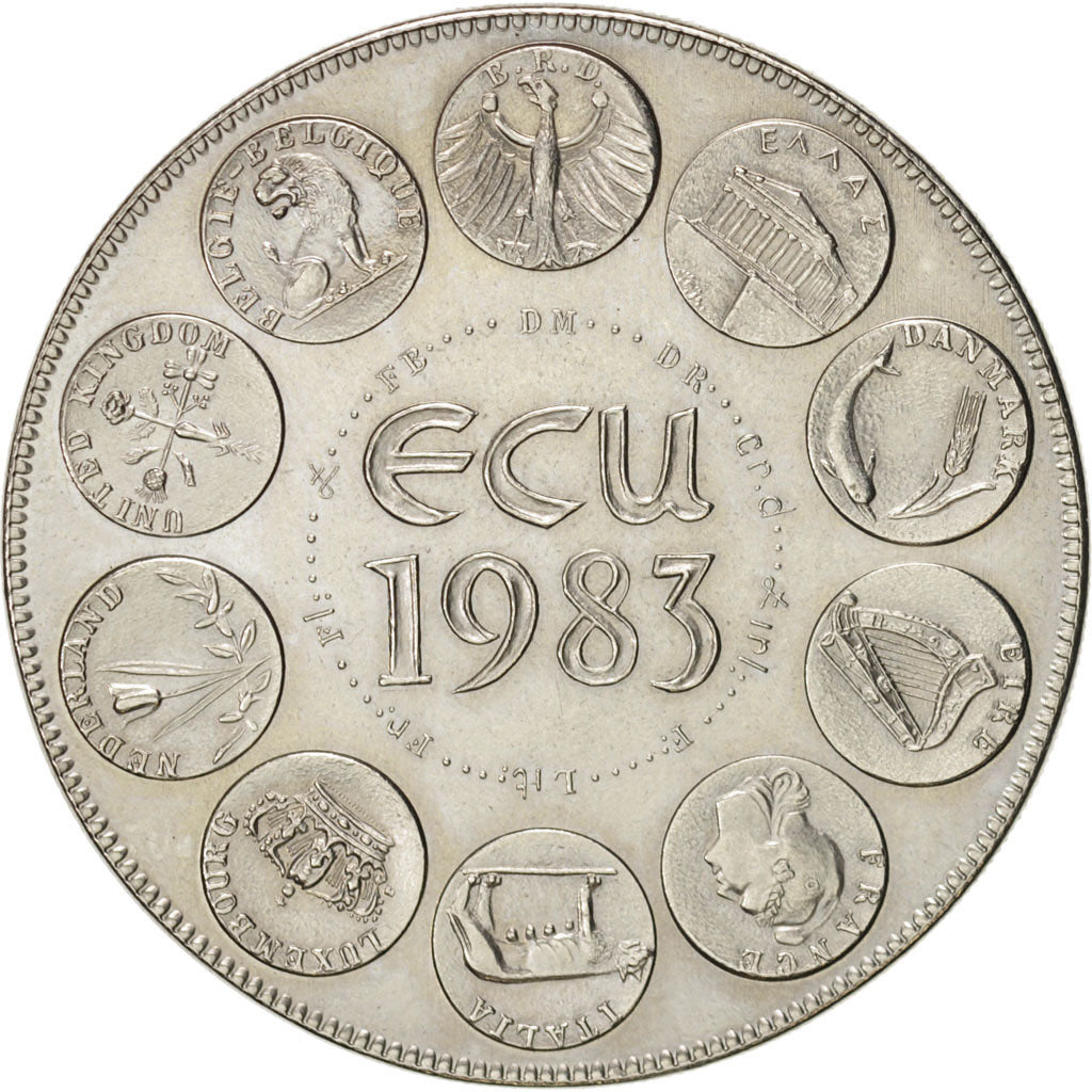 France, Medal, European coinage test, 1 ecu, History, 1983, SUP, Nickel