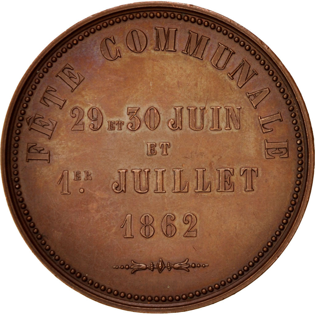 Francia, Medal, Ville de Lille, Fête Communale, Arts & Culture, 1862, Lecomte