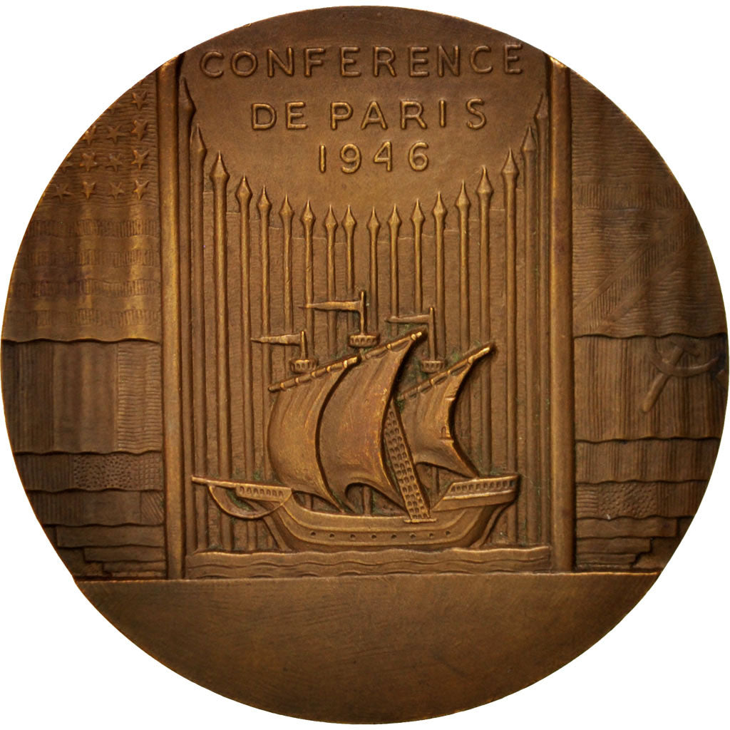 France, Medal, COnférence de Paris de 1946, History, 1946, Cochet, AU(55-58)