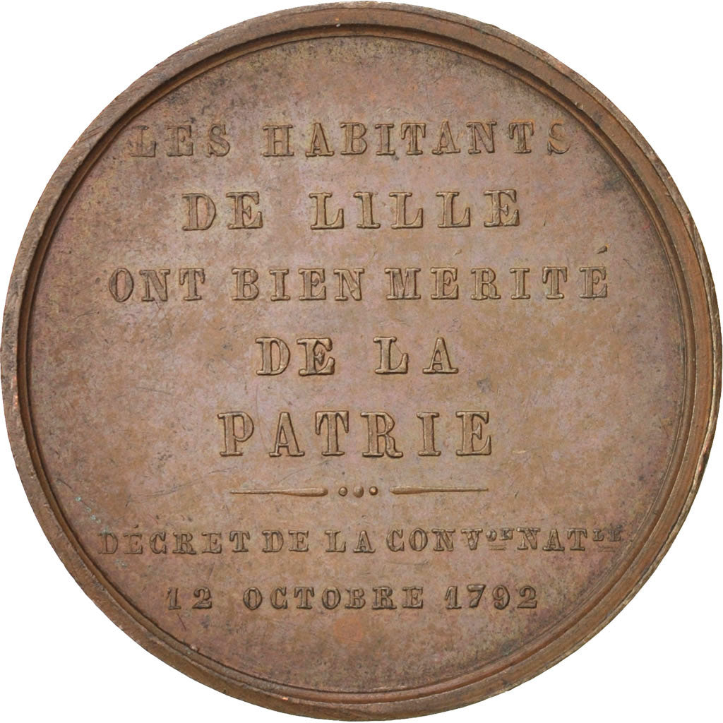 France, Jeton, The French Revolution, Ville de Lille, Commémoration du Siège