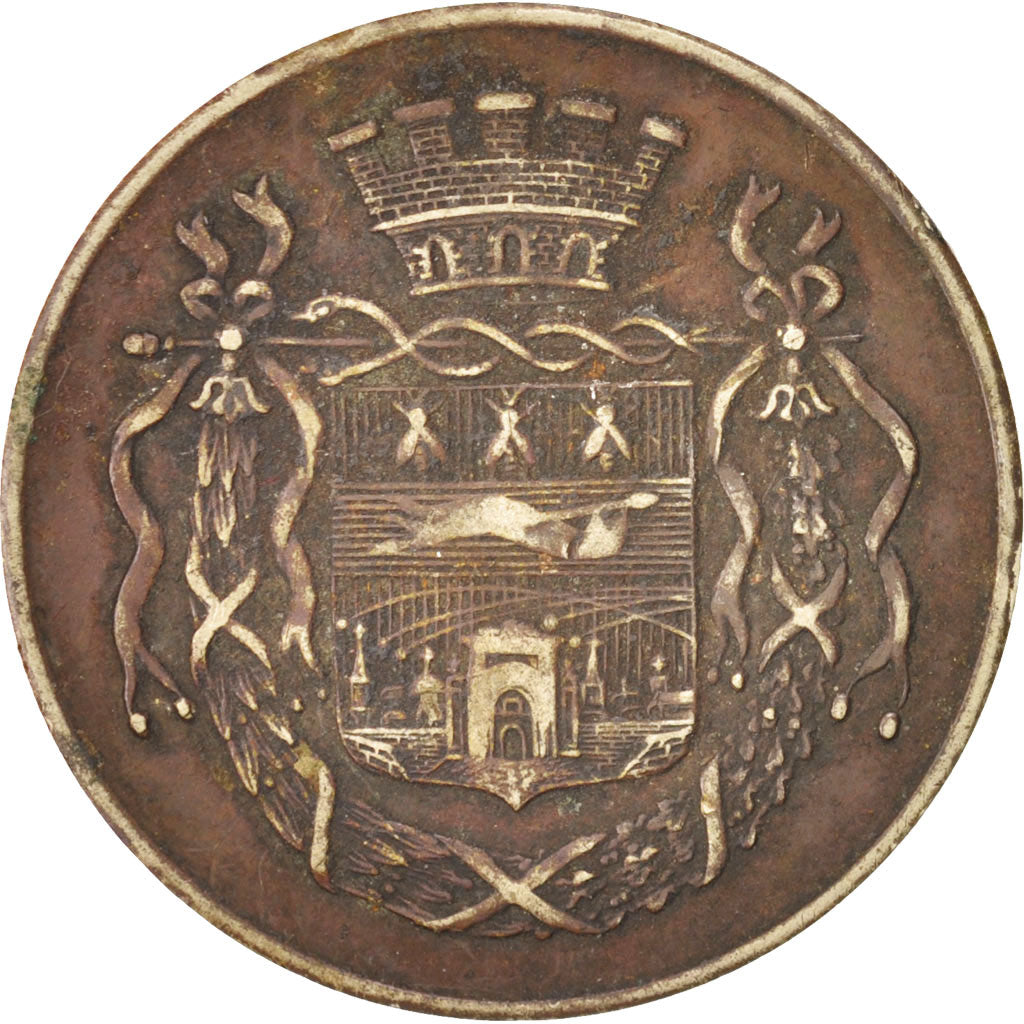 France, Club, Ville de Lille, Cercle de l'Industrie, Token, 1884, EF(40-45)