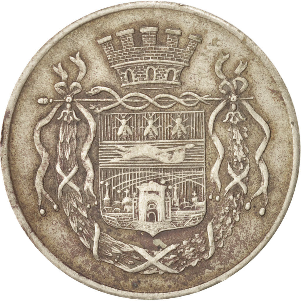 Francia, Token, Club, Ville de Lille, Cercle de l'Industrie, 1884, BB+, Argen...