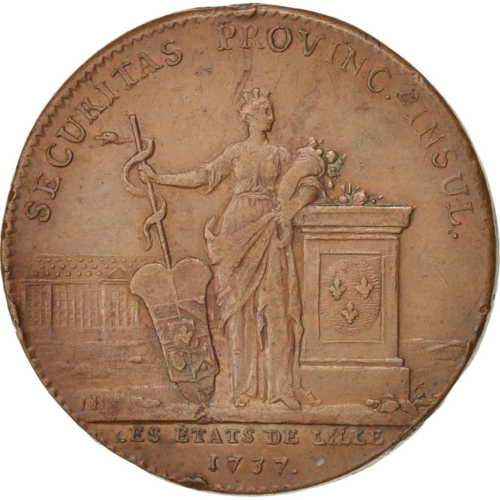 France, Token, Royal, États de Lille, 1737, Duvivier, AU(50-53), Copper