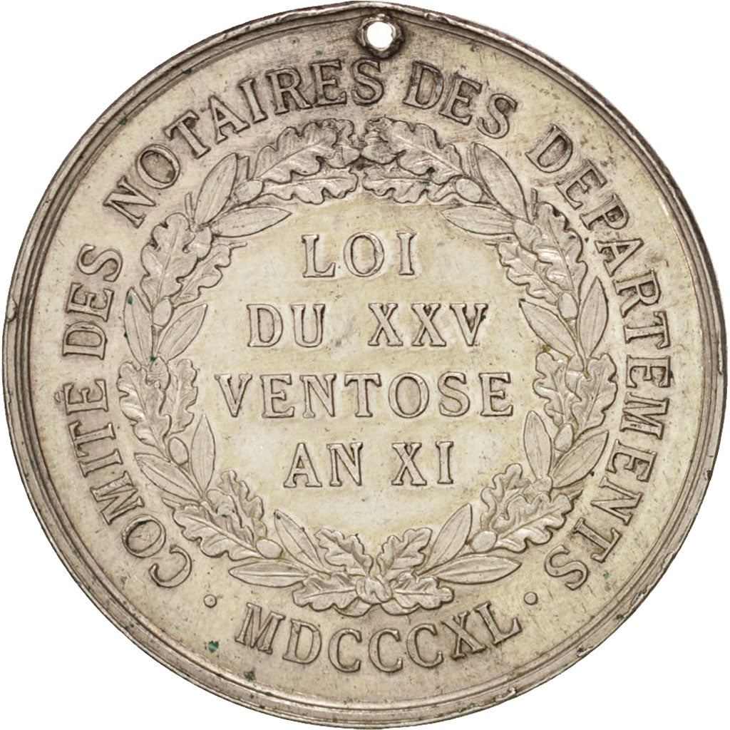 France, Jeton, Notary, Comité des notaires des départements, 1840, Barre