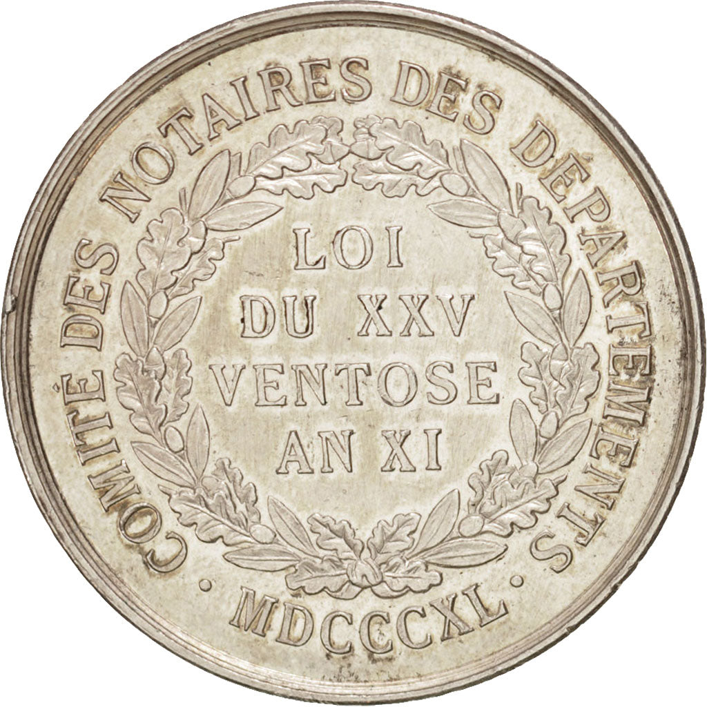 Francia, Token, Notary, Comité des notaires des départements, 1840, Barre