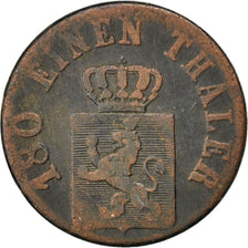 GERMAN STATES, 2 Heller, 1843, KM #606, VF(20-25), Copper, 3.45