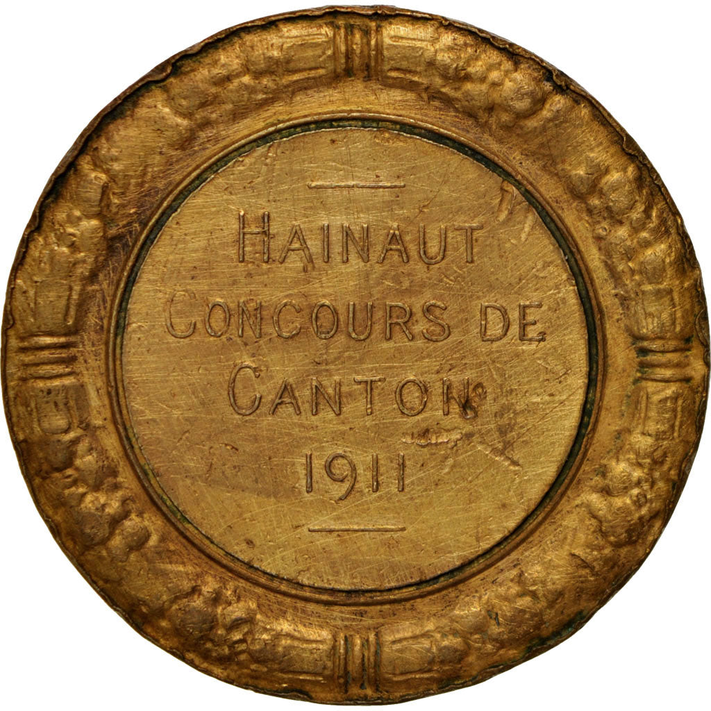 Belgium, Medal, Royaume de Belgique, Hainaut, Concours de Canton de 1911