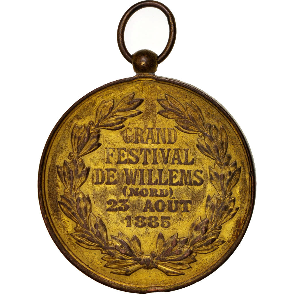 France, Grand festival de WIllems du 23 août 1885, Arts & Culture, Medal, 18...