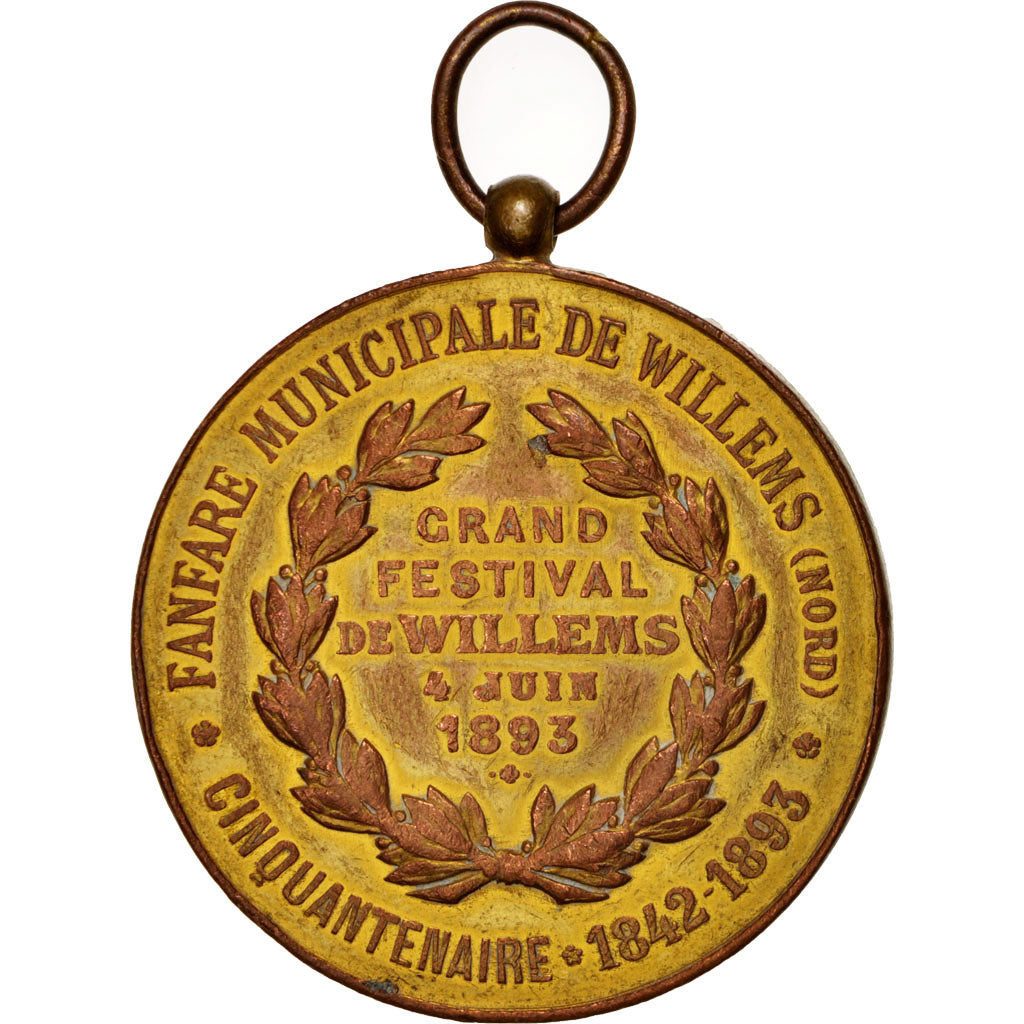 Francia, Medal, Grand festival de Willems du 4 juin 1893, Fanfare municipale de