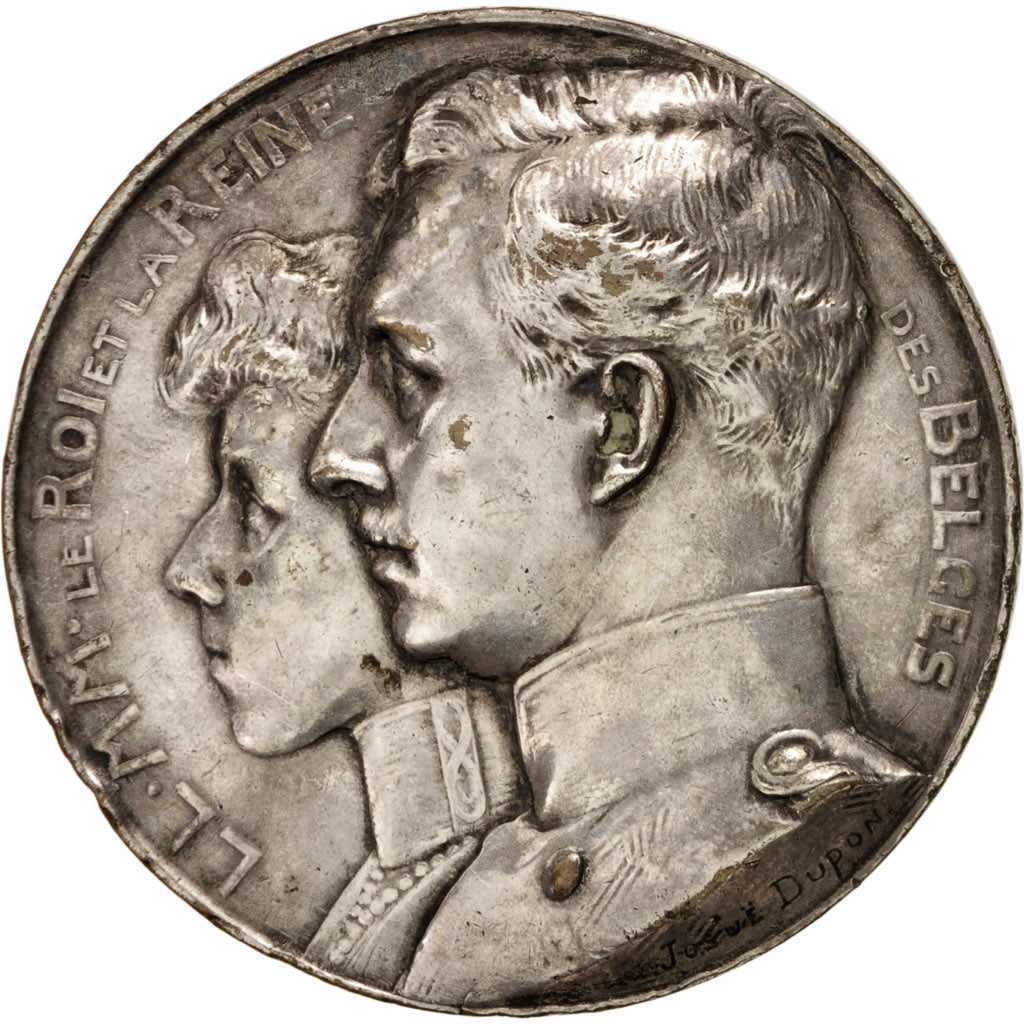 Belgium, Albert et Elisabeth, History, Medal, EF(40-45), Josuë Dupon, Copper