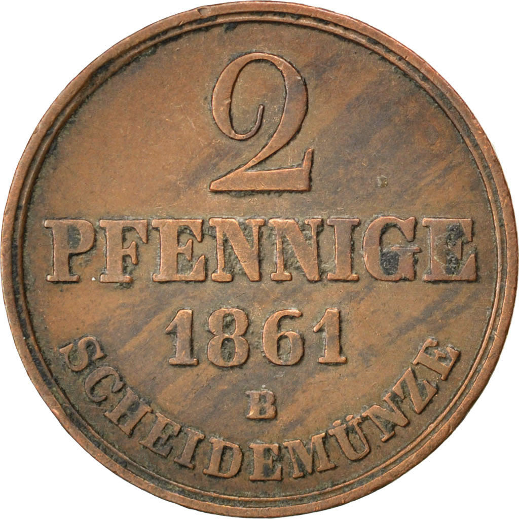 Coin, German States, BREMEN, 2-1/2 Schwaren, 1861, Hannover, AU(50-53), Copper