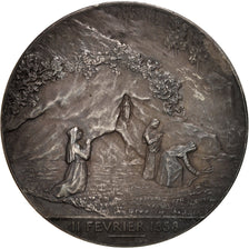 Francia, Medal, Lourdes, Jubilée, Religions & beliefs, 1908, MBC, Cobre