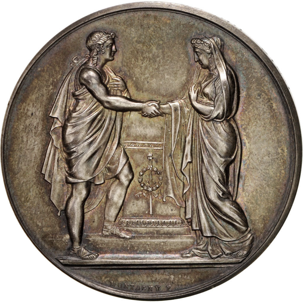Francia, Medal, Wedding medal, Religions & beliefs, 1873, Montagny, SPL, Arge...