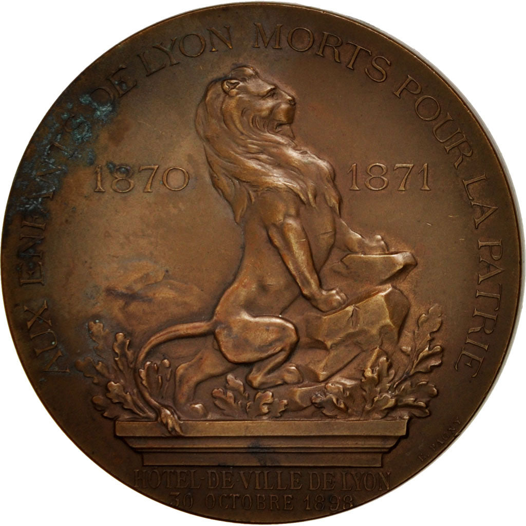 France, Medal, L'union Patriotique du Rhône, History, 1898, Rivet, AU(50-53)