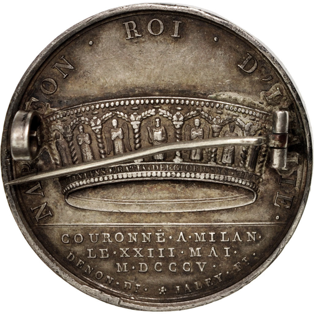 France, Napoléon, KIng of Italy, History, Medal, 1805, TTB+, Andrieu, Argent...